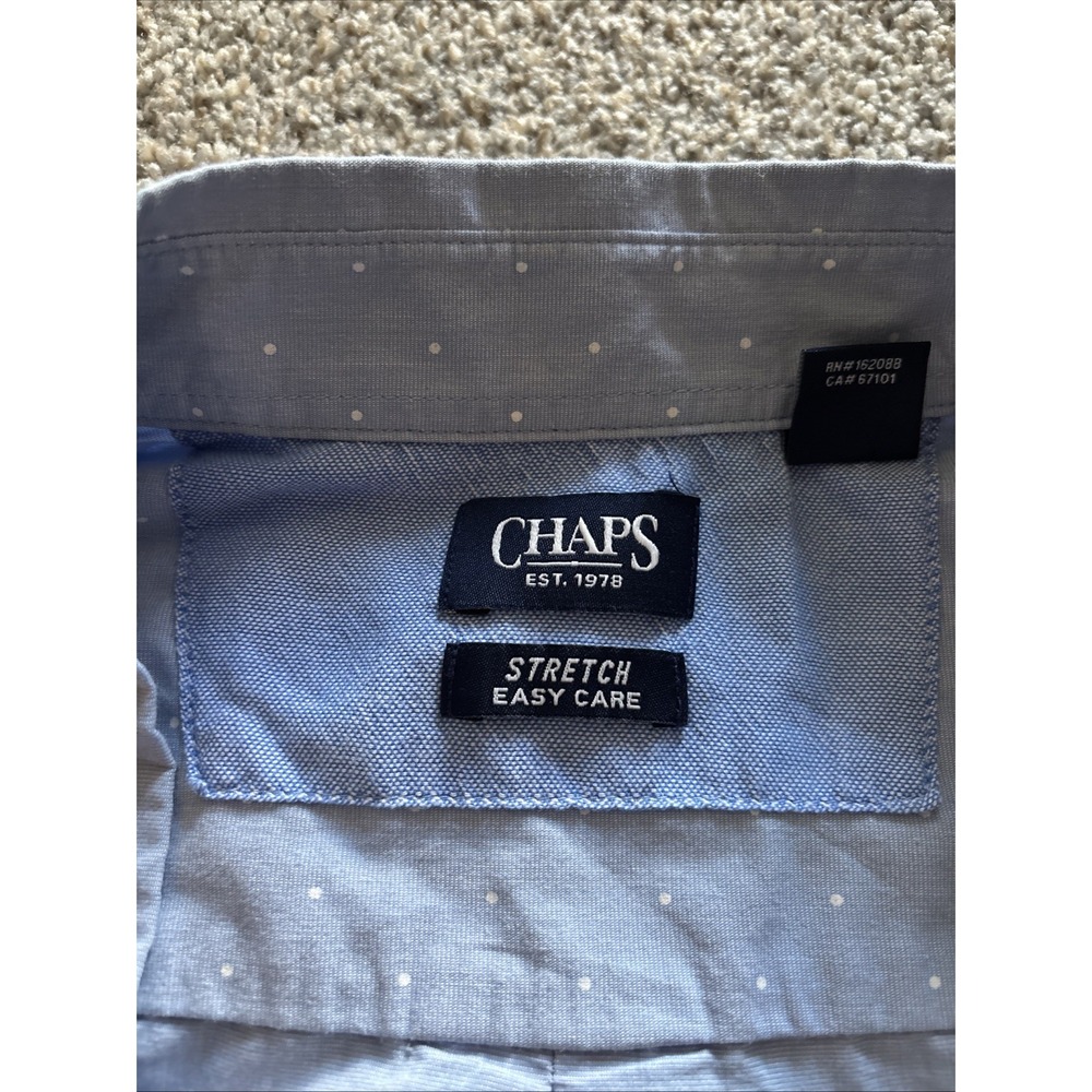 Mens Blue Chaps Easy Care Short‎ Sleeve Shirt Size XXL - Picture 5 of 8